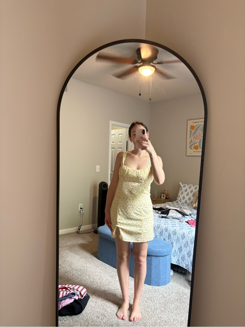 Princess Polly Pale Yellow Floral Mini Dress
